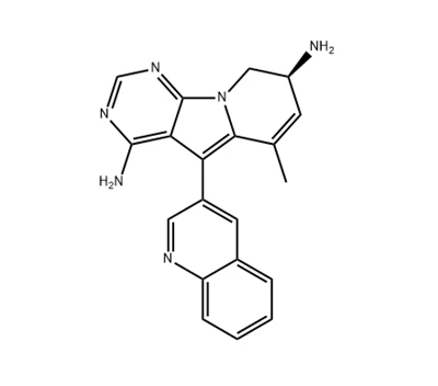 Pyrimido[5,4-b]indolizine-4,8-diamine, 8,9-dihydro-6-méthyl-5-(3- quinolinyl)-, (8S)- CAS 1661855-22-6